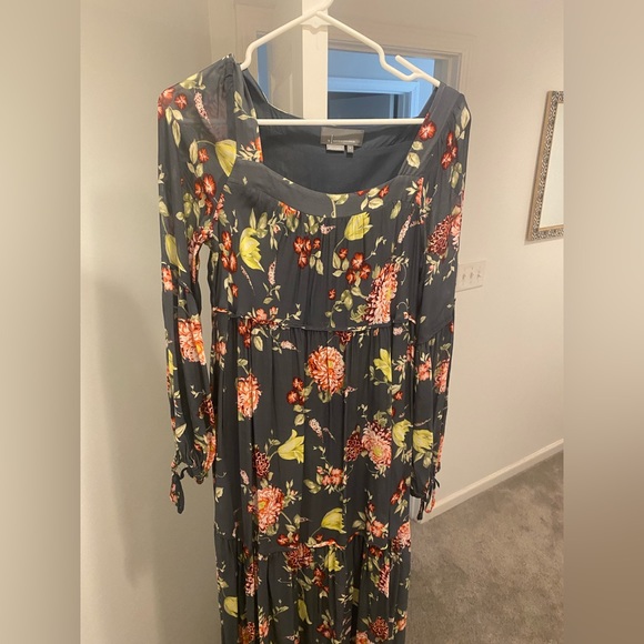 Anthropologie green floral midi - Picture 3 of 9